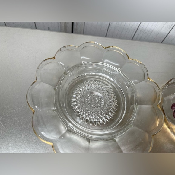 VTG EAPG Mosser Northwood Red Cherry Gold Glass Butter Cheese Dish Thumbprint - Picture 4 of 6